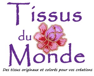 Logo Tissus du Monde n°2 en blanc